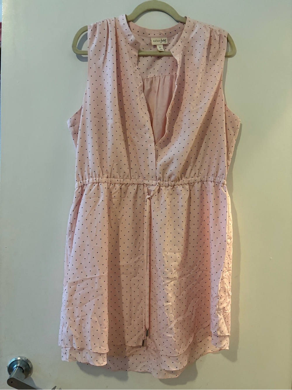 Sleeveless Pink Polka Dot chemise